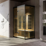Customize Tempered Glass Heated Smart Control Infrared Sauna Room
