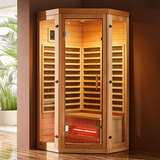 Elegant Design Wood Diamond Shape Infrared Waterless Sauna