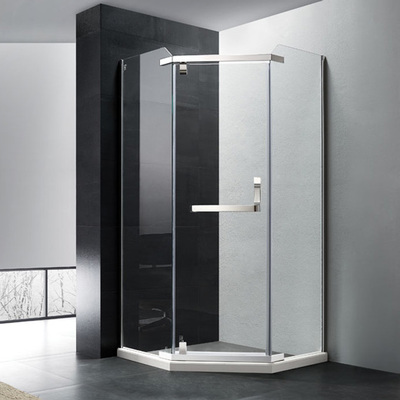 Mirror Design Stainless Steal Frame Diamond Shower Enclosure Door