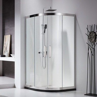 Stainless Steal Mirror Customize Roller Arc Shape Shower Door Enclosure